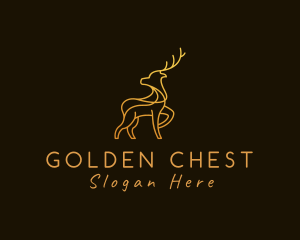 Golden Monoline Deer logo design