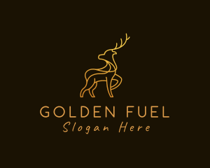 Golden Monoline Deer logo design