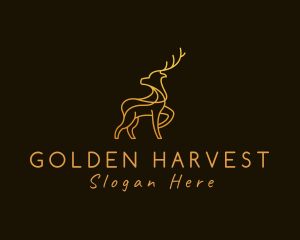 Golden Monoline Deer logo design