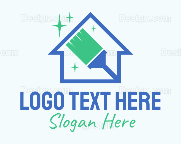 Clean Broom Housekeeper Logo