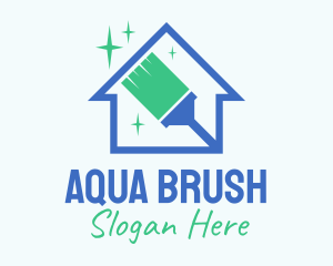 Clean Broom Housekeeper logo design