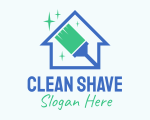 Clean Broom Housekeeper logo design