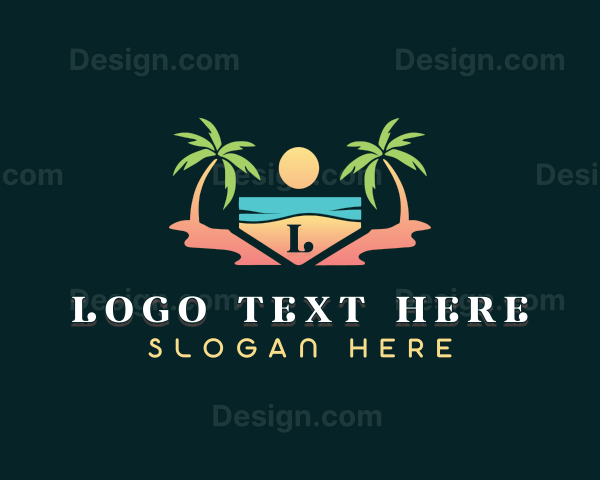 Ocean Tropical Beach Logo