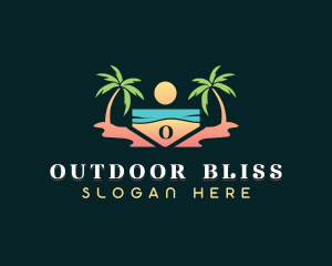 Ocean Tropical Beach logo design