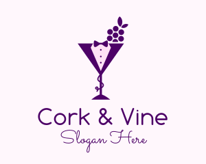 Tuxedo Grape Wine logo design