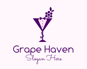 Tuxedo Grape Wine logo design