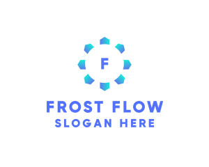 Snowflake Winter Frost logo design