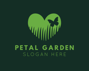 Lawn Grass Heart logo design