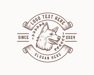 Vintage Canine Dog logo