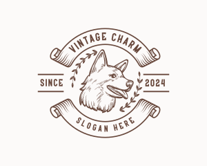 Vintage Canine Dog logo design