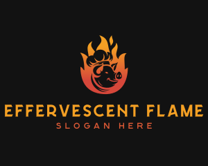 Flaming Pig Barbecue logo design