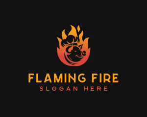 Flaming Pig Barbecue logo design