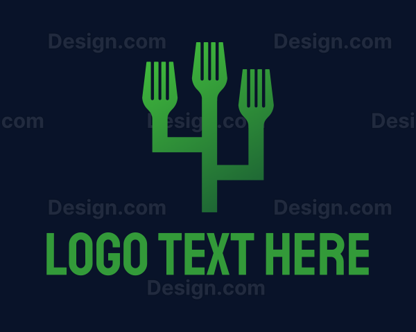 Green Fork Cactus Logo