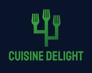 Green Fork Cactus logo design