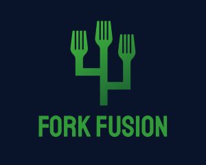 Green Fork Cactus logo design