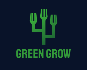 Green Fork Cactus logo design