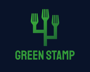 Green Fork Cactus logo design