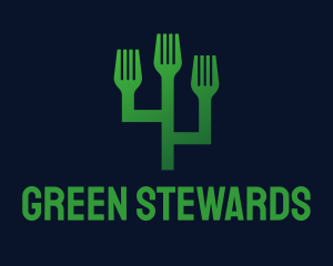 Green Fork Cactus logo design