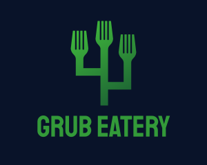 Green Fork Cactus logo design