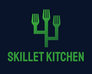 Green Fork Cactus logo design