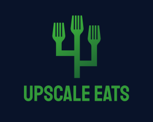 Green Fork Cactus logo design