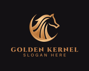 Golden Equine Horse logo design