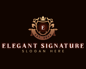 Elegant Crown Crest logo design