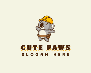 Cute Koala Builder logo design