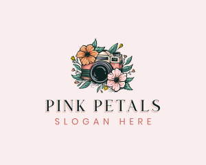 Floral Camera Photography logo design