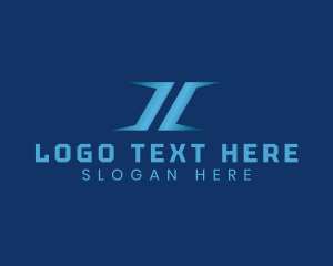 Blue Technology Letter I logo