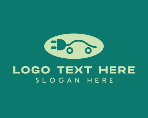 Green Electric Car Plug  logo