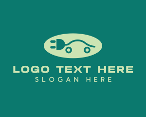 Green Electric Car Plug  Logo