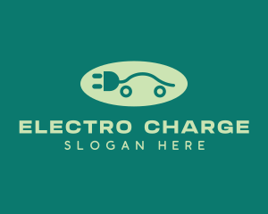 Green Electric Car Plug  logo design