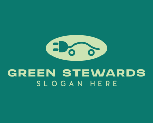 Green Electric Car Plug  logo design