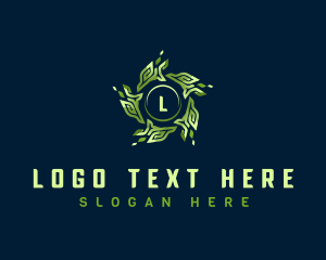 Futuristic Digital Leaves  Logo