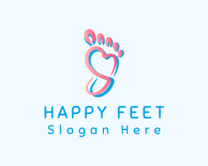 Pink Foot Heart logo