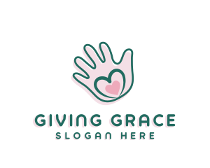 Donation Love Hand Heart logo