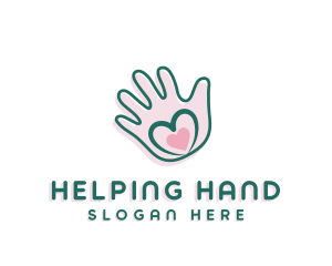 Donation Love Hand Heart logo design