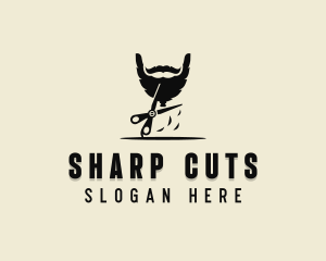 Scissors Beard Grooming logo design