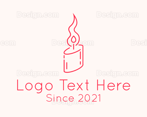 Red Candle Flame Logo