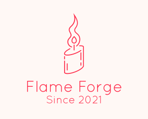 Red Candle Flame logo design