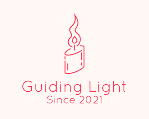 Red Candle Flame logo design