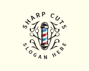 Barber Pole Hair Salon logo design