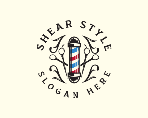 Barber Pole Hair Salon logo design
