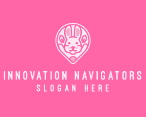 Bunny Location Pin logo design