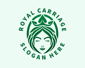 Royal Queen Leaf Crown logo design