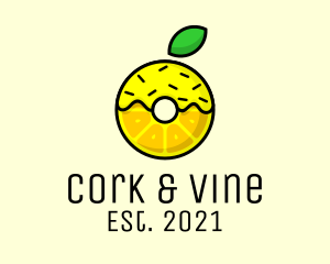 Lemon Fruit Donut  logo design