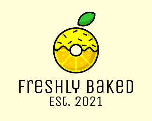 Lemon Fruit Donut  logo design