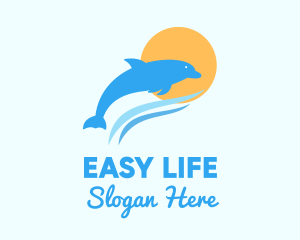 Ocean Sun Dolphin  logo design