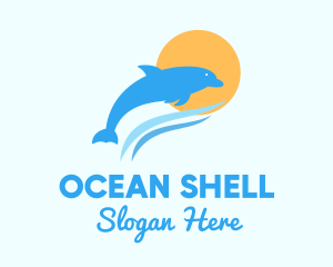 Ocean Sun Dolphin  logo design